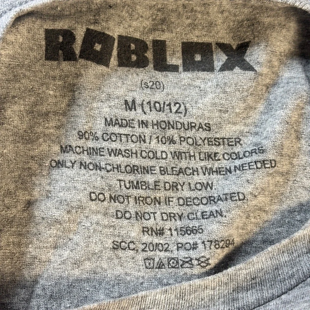 Roblox Kids Gray Graphic T Shirt Size M 10 12 Short Sleeve Crew Neck Tee‎ - Picture 3 of 7